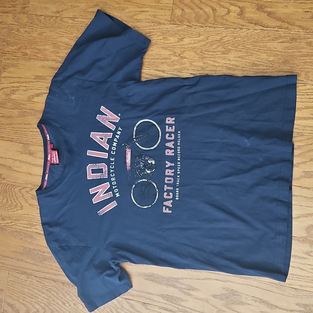 Indian Motorcycle Navy Blue T-Shirt Sz Large